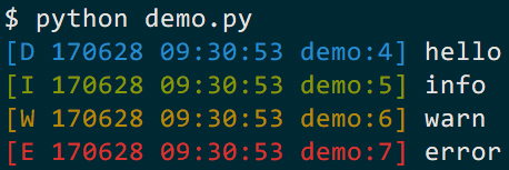 example output with colors